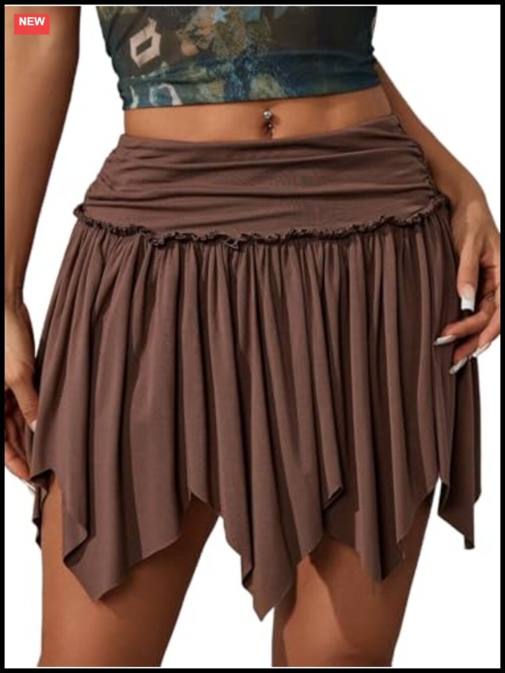 Renaissance Pirate Mini Skirt Asymmetrical Ruched Gothic Rave Cowgirl Festival